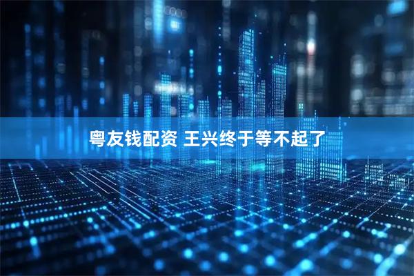 粤友钱配资 王兴终于等不起了